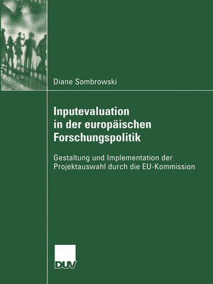 cover image of Inputevaluation in der europäischen Forschungspolitik